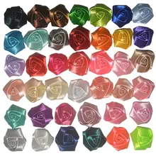 Атласная лента цветок розы тканевый цветок из шелка ручной работы DIY свадебный букет цветок ткань для волос аксессуары
