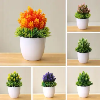 

Creative Mini Artificial Tree Potted Plant Fake Bonsai Plants Simulation Ornaments for Home Office Hotel Restaurant Bar