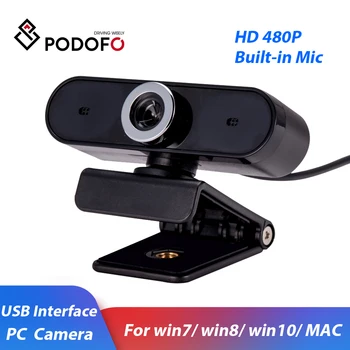 

Podofo HD 480P USB Interface Webcam Fast Auto Focus Web Camera With Microphon PC Webcam For Video Calling Recording Conferencing