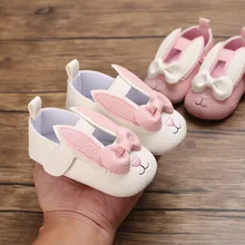 Sapatos de bebê menina inverno quente bonito coelho orelha da criança prewalkers macio anti deslizamento infantil recém nascido berço rastejamento sapatos