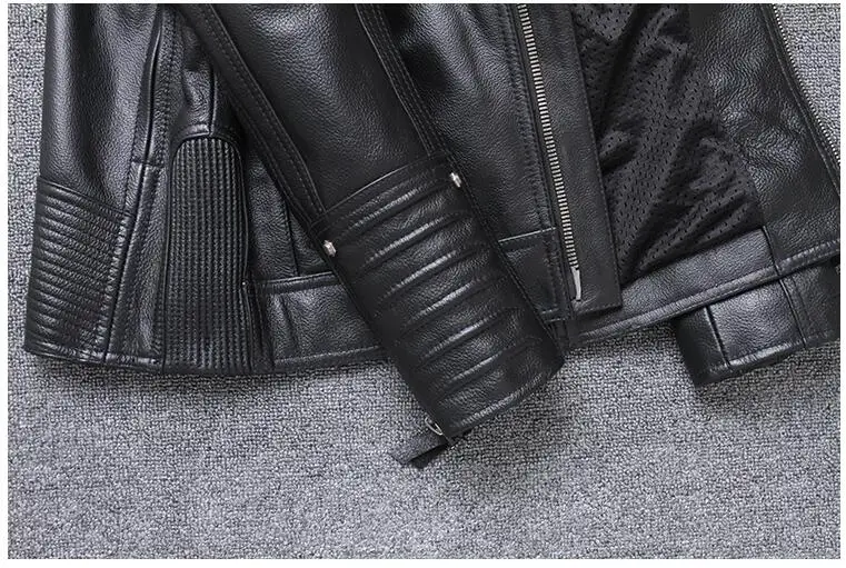 Черная Мужская Американская мотоциклетная кожаная куртка размера плюс XXXXXL из натуральной воловьей кожи русские облегающие байкерские кожаные пальто