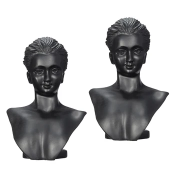 

2pcs Resin 3D Mannequin Bust Lady Figure Display Necklaces Earrings Jewelry