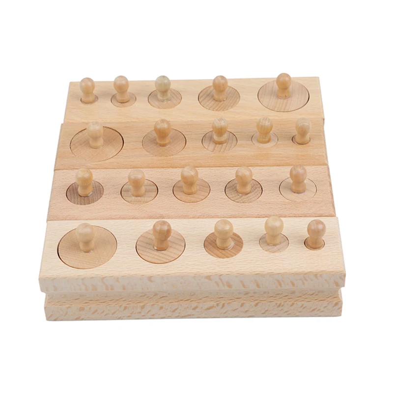 

Montessori Educational Wooden Toys for Children Cylinder Socket Blocks Toy Baby Development Practice and Senses