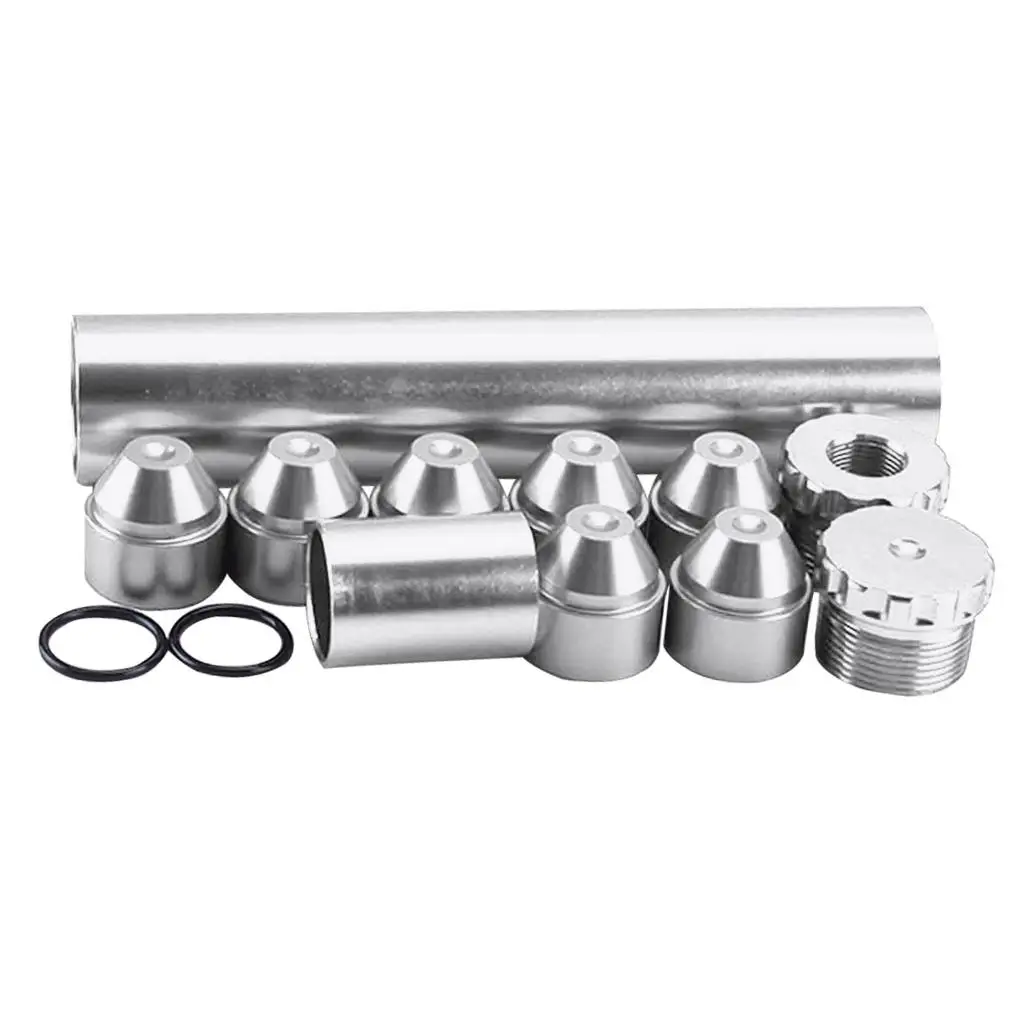 6in 5/8''-24 Fuel Oil Filter with Cone Filter Element & End Caps Silver