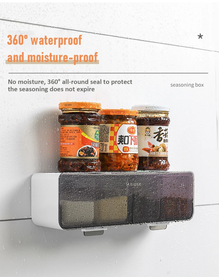 Kitchen Wall-Mounted Seasoning Box Salt Pepper Spice Rack Jar Sugar Bowl For Kitchen Gadget Device Set Spice Box Organizer Tools 16 Kitchen Wall-Mounted Seasoning Box Salt Pepper Spice Rack Jar Sugar Bowl For Kitchen Gadget Device Set Spice Box Organizer Tools