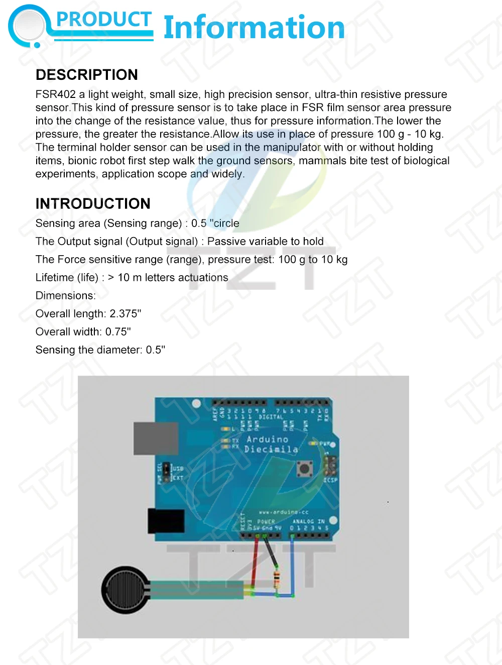 1/3 Stück FSR402 kraftempfindlicher Widerstand 0,5 Zoll FSR für Arduino DIY KIT – Detail 1