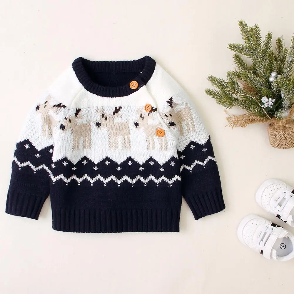 Comprar Suéteres para bebés recién nacidos niños ropa de invierno Navidad de punto para niños pequeños niñas jerseys otoño prendas de vestir exteriores infantil de manga larga prendas de punto