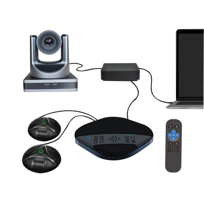 US $822.82 2MP 12X optical zoom USB PTZ broadcast camera and high quality Speakerphone audio video conferencing solution system