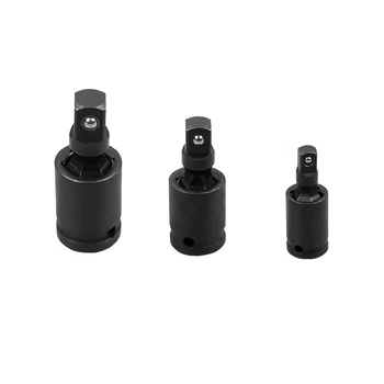 

3Pcs Black Car Air Impact Socket Tool 1/2Inch 3/8Inch 1/4 Inch Drive Swivel Universal Joint Air Impact Socket Set