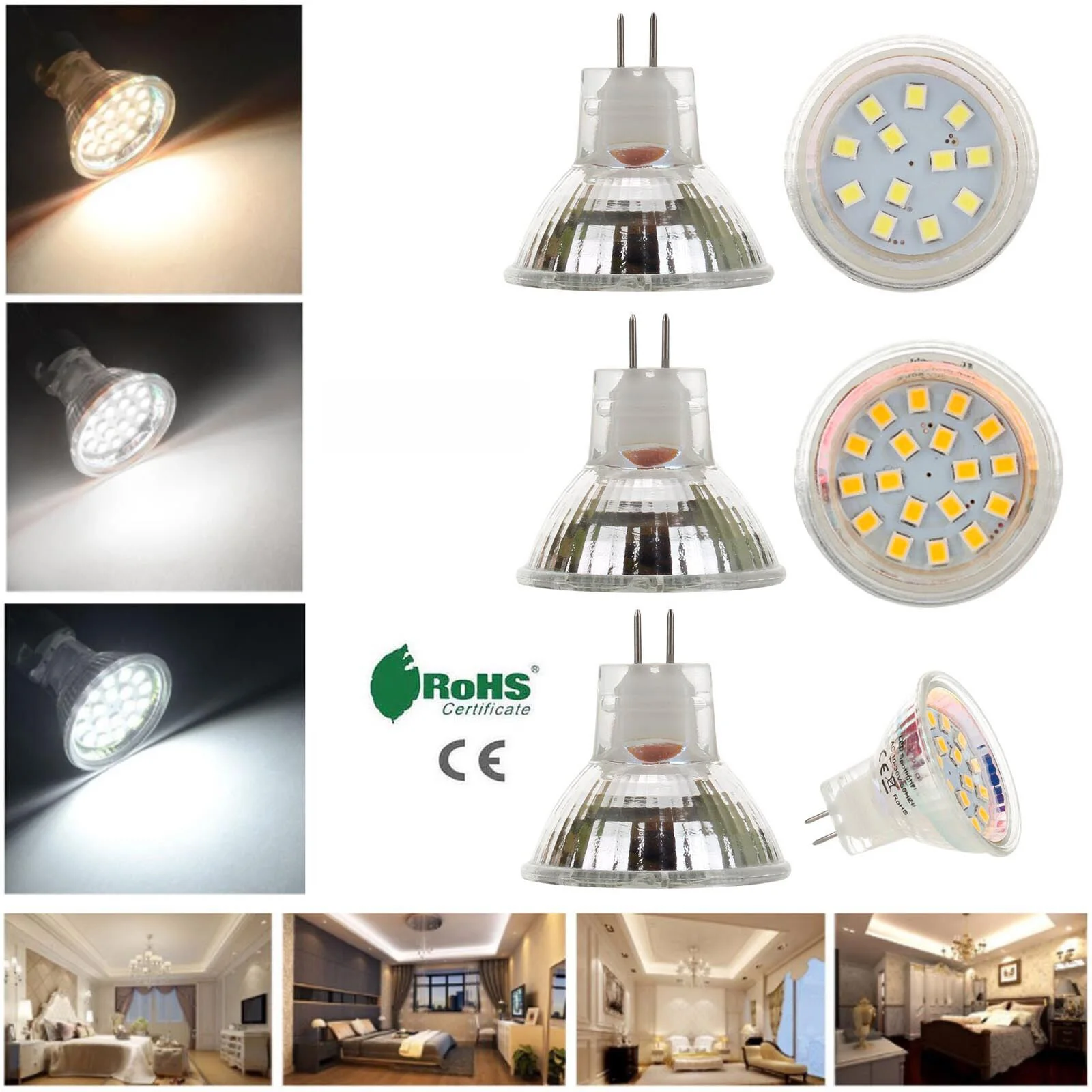 

35mm LED Bulb MR11 GU4 2W 3W 120LM 150LM LED Bulb 2835 SMD Warm Cold Neutral White AC/DC12V-24V Lamp Replace Halogen Lighting