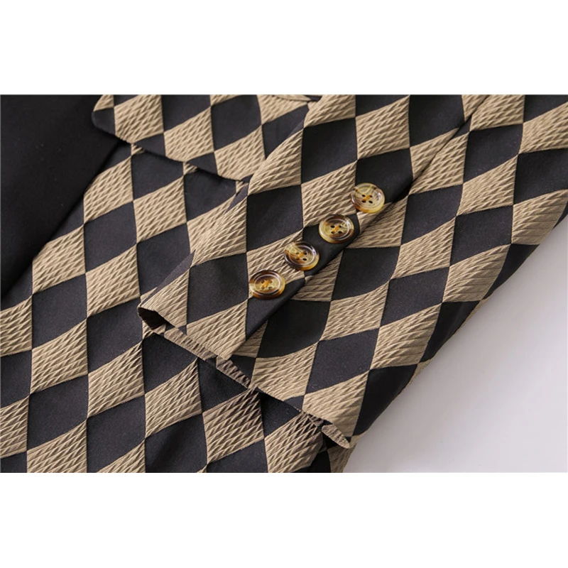 Original Black Blazer Womens Elegant Stitching Suit Jacket Female 2020 New Plaid Suit Jacket Autumn Winter OL Office Blazer Coat
