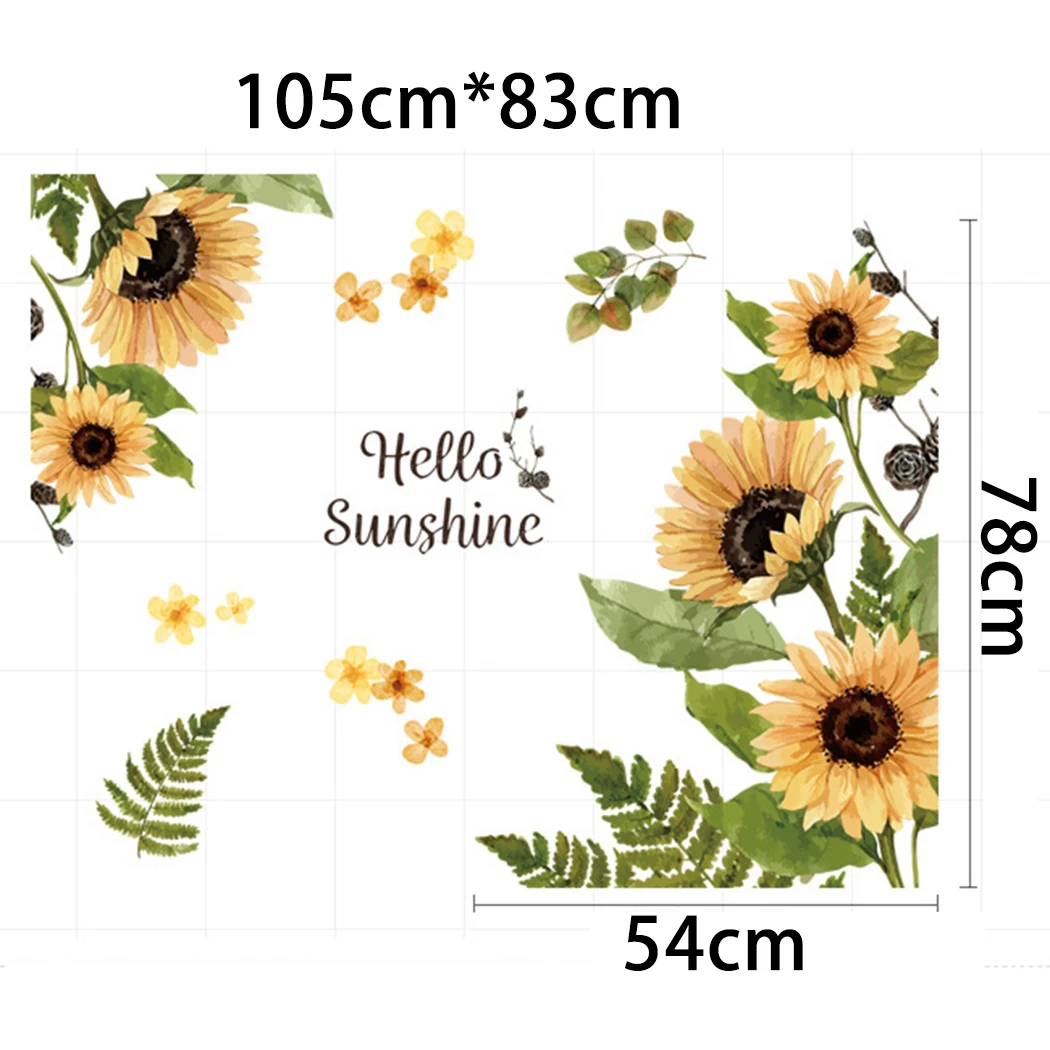 1* Sunflower Small Fresh Glass Decoration Wallpapers Home Room Wall Stickers New