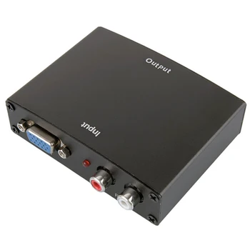 

1080P HD R/L VGA to HDMI Converter Box for HDTV TV Box with 2 RCA Phono Analog Stereo Audio