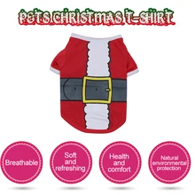 Зимняя теплая футболка для собак на Рождество, одежда для домашних животных, жилет из полиэстера, футболка с щенком, костюм Санта Клауса