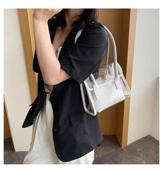 

2020 new Korean version of the shoulder bag women's casual fashion simple transparent diagonal bag ladies