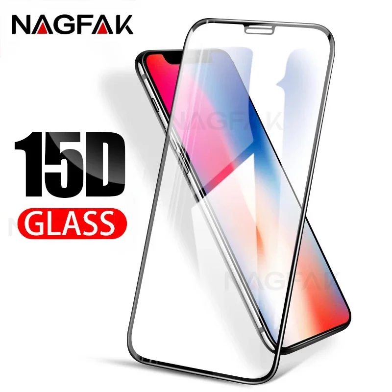 

15D Protective Glass for iPhone X XS 6 6S 7 8 Plus Glass Screen Protector iPhone 11 Pro MAX XR X Screen Protection