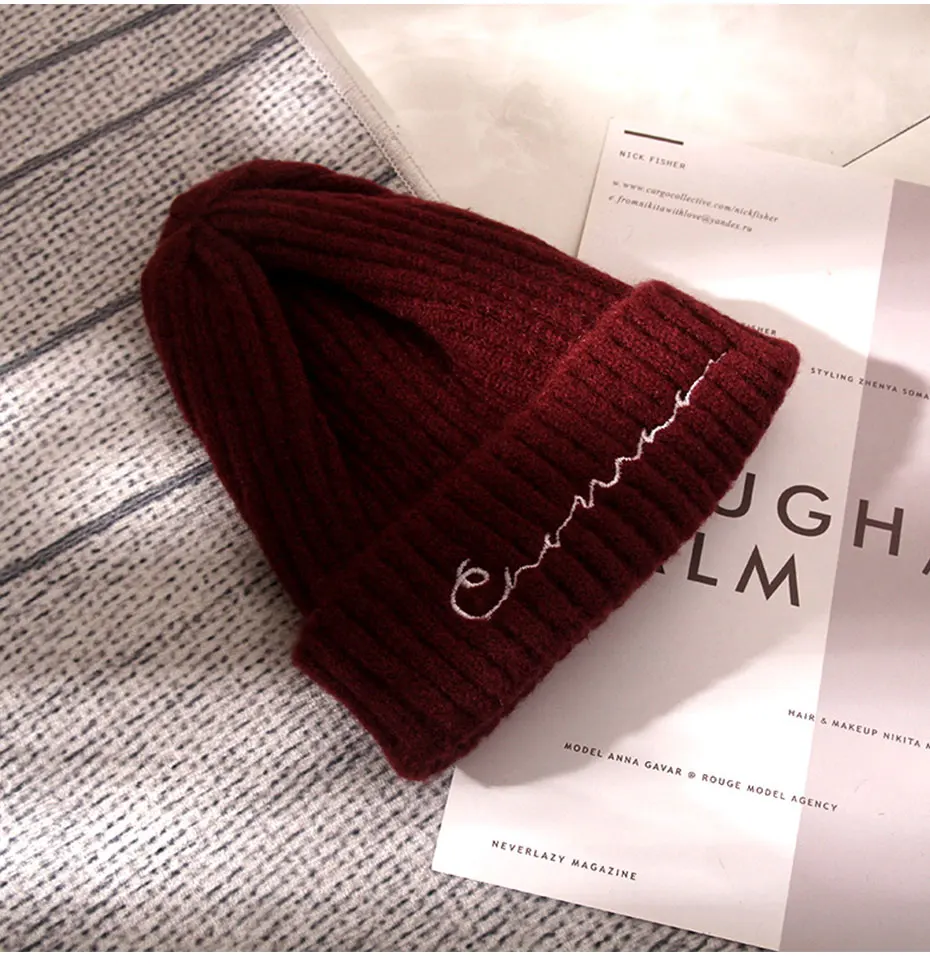 Unisex Winter Ribbed Knitted Cuffed Short Melon Cap Solid Color Skullcap Baggy Retro Ski Fisherman Docker Beanie Hat Slouchy