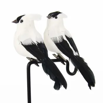 

12 Pcs Artificial Foam Feather Simulation Bird with Clips for Christmas Tree Dec D08D