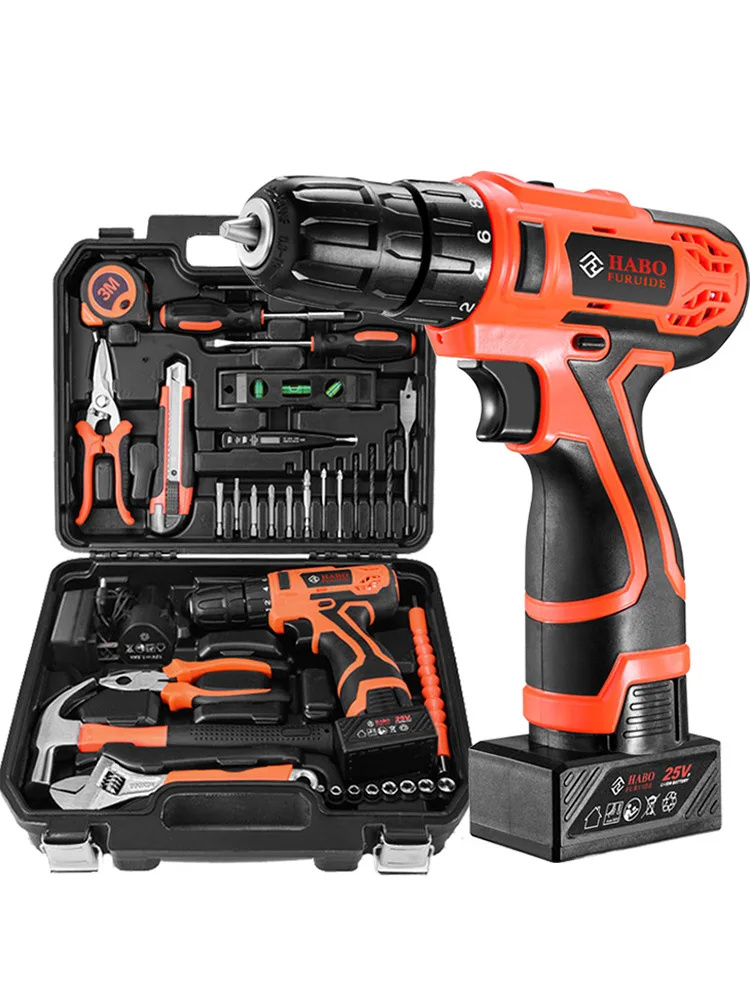 

Harbaugh Lithium Electric Drill Rechargeable Flashlight Turn Drill Household 25V Lithium Battery Multi-functional Electric Screw