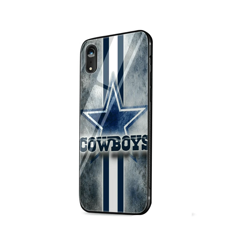Ударопрочный чехол для телефона для iPhone 11 Pro XS MAX XR 6 6S 7 8 Plus X 5 5S SE роскошный стеклянный чехол Coque Dallas Cowboys с блестками