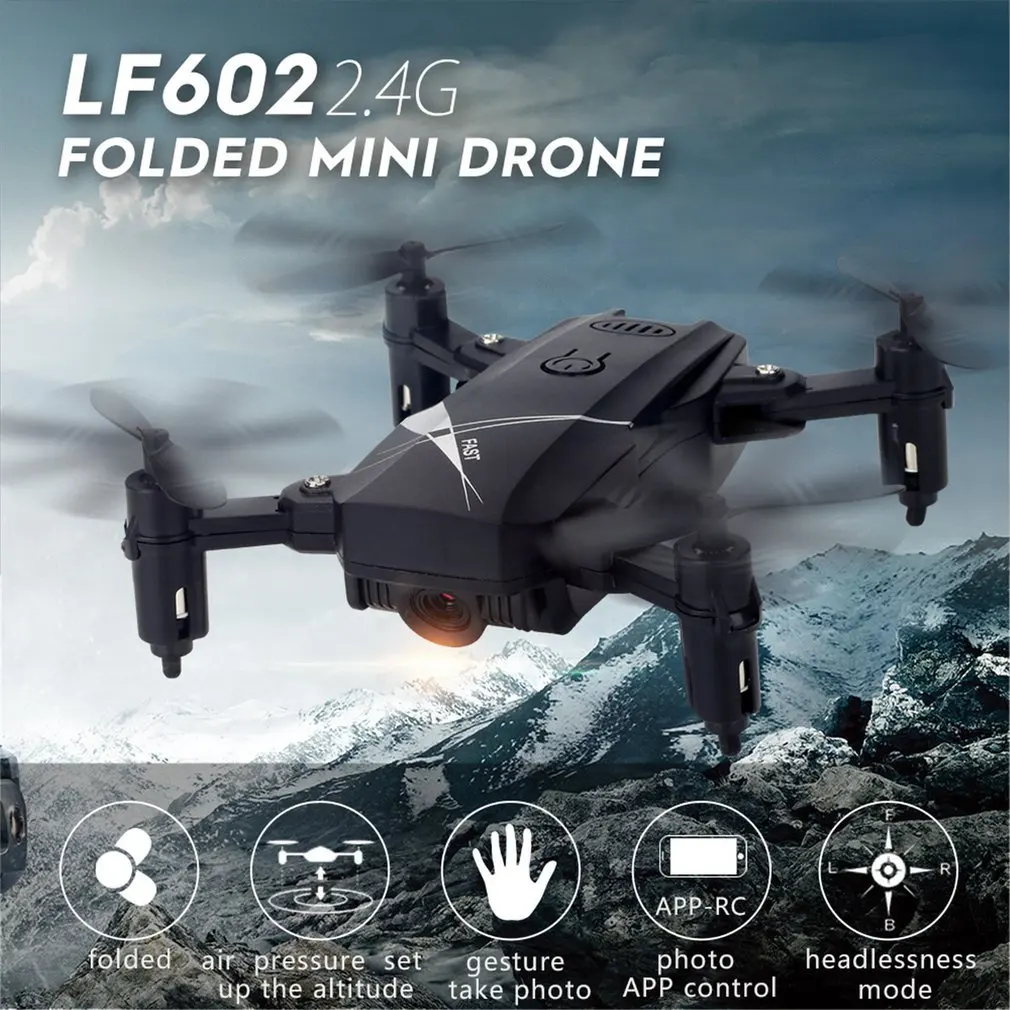 LF602 2,4G мини FPV складной RC Квадрокоптер с 0.3MP Wifi камера жеста селфи высота удержания