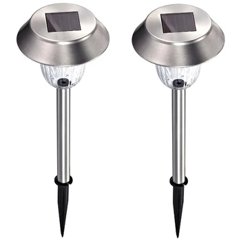 

SOLAR GARDEN LIGHTS - 8 Brightest Light Set, Beautiful Brushed Stainless Steel, Transform Your Outdoor Paths, Garden, Flowerbeds