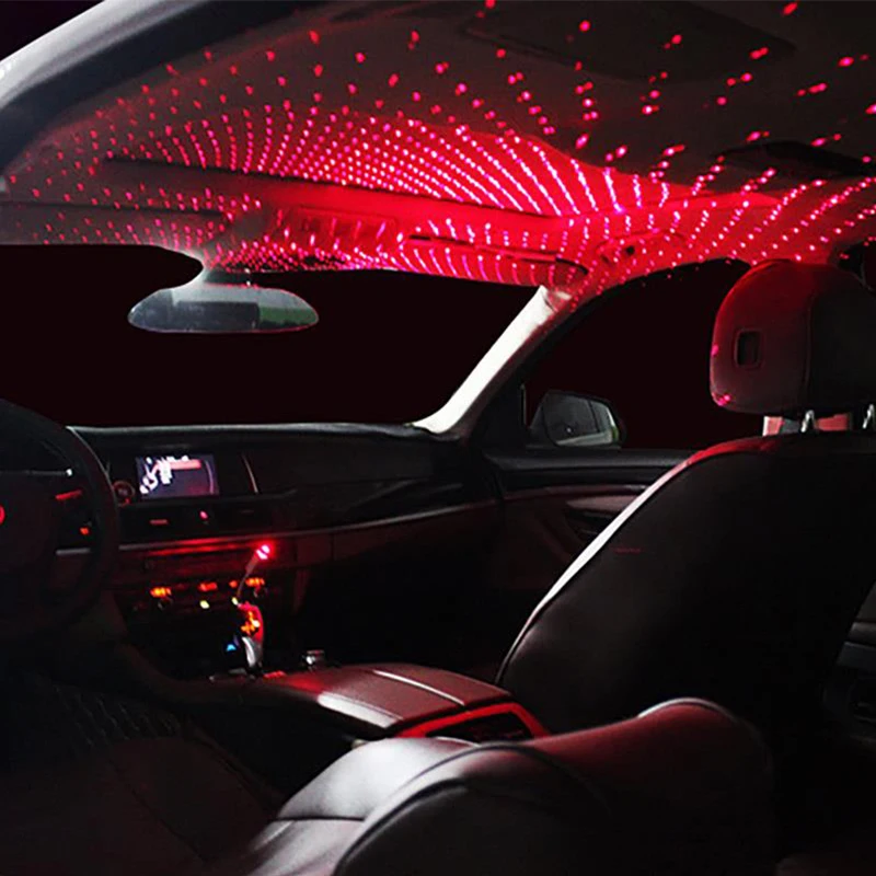 Mini LED Car Roof Star Night Lights Projector Light Interior Ambient Atmosphere Galaxy Lamp Decoration Light USB Plug