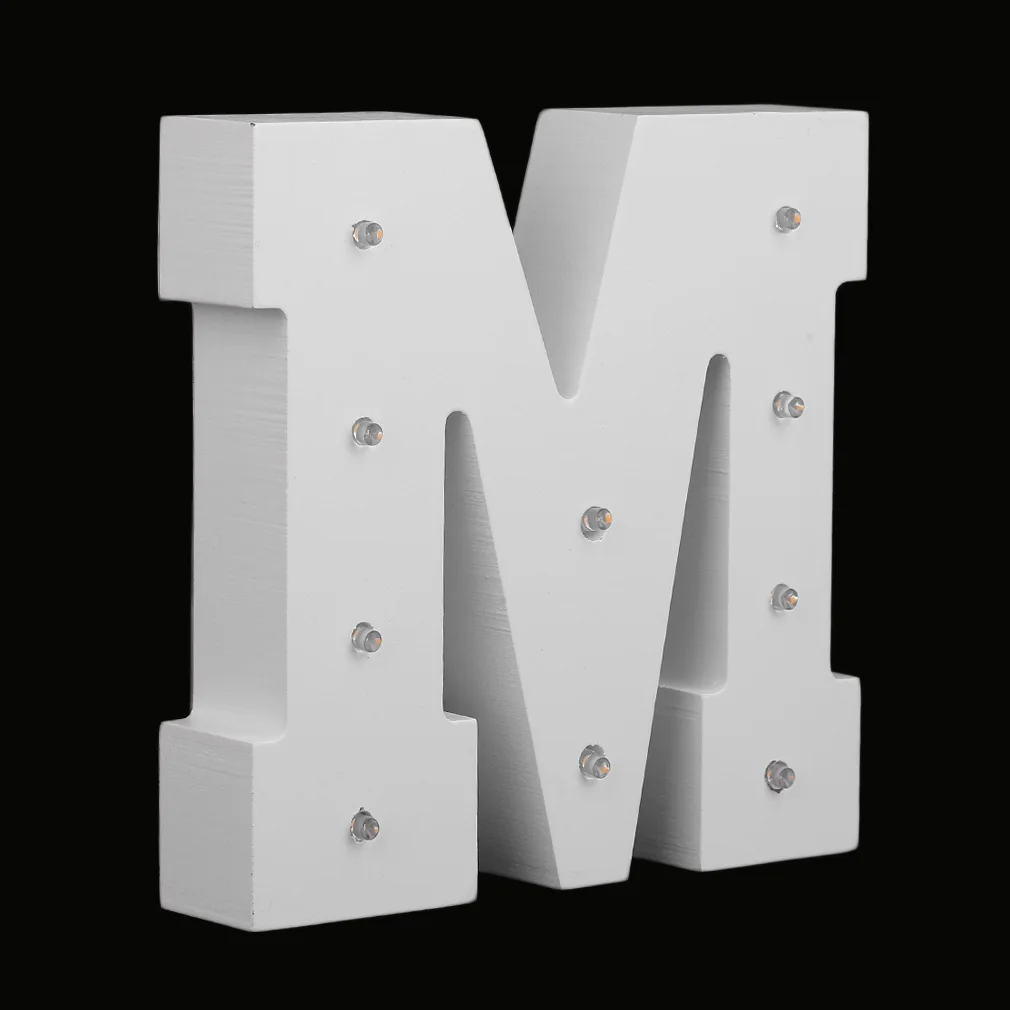 

Wooden 26 Letters LED Night Light Festival Lights Party Bedroom Lamp Wall Hanging Photography Ornaments (Letter A to X) Hot Sale