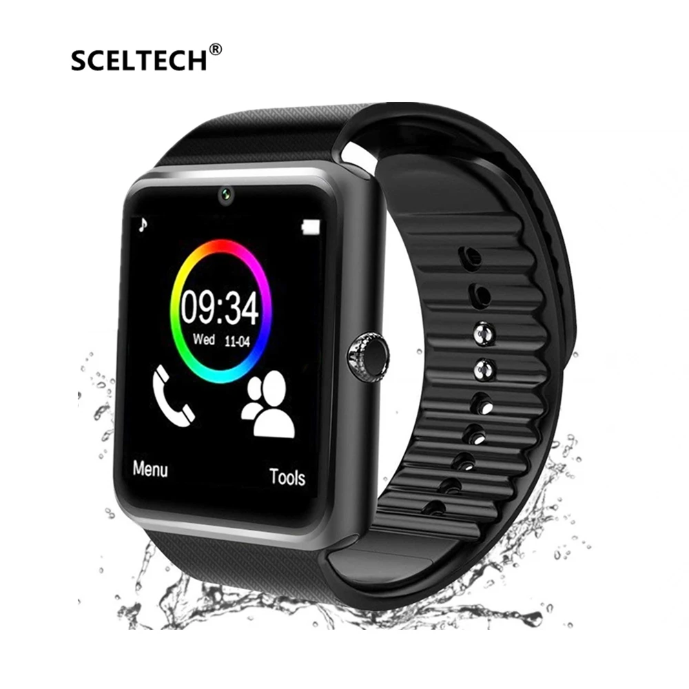 Bluetooth Смарт-часы для мужчин GT08 с сенсорным экраном большая батарея поддержка TF