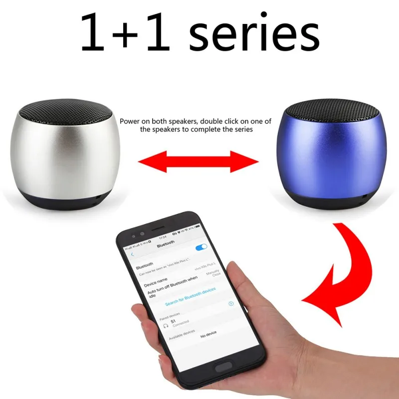 Сферический ультра портативный TWS бас Bluetooth Hifi динамик металлический открытый беспроводной звуковой ящик с микрофоном 1