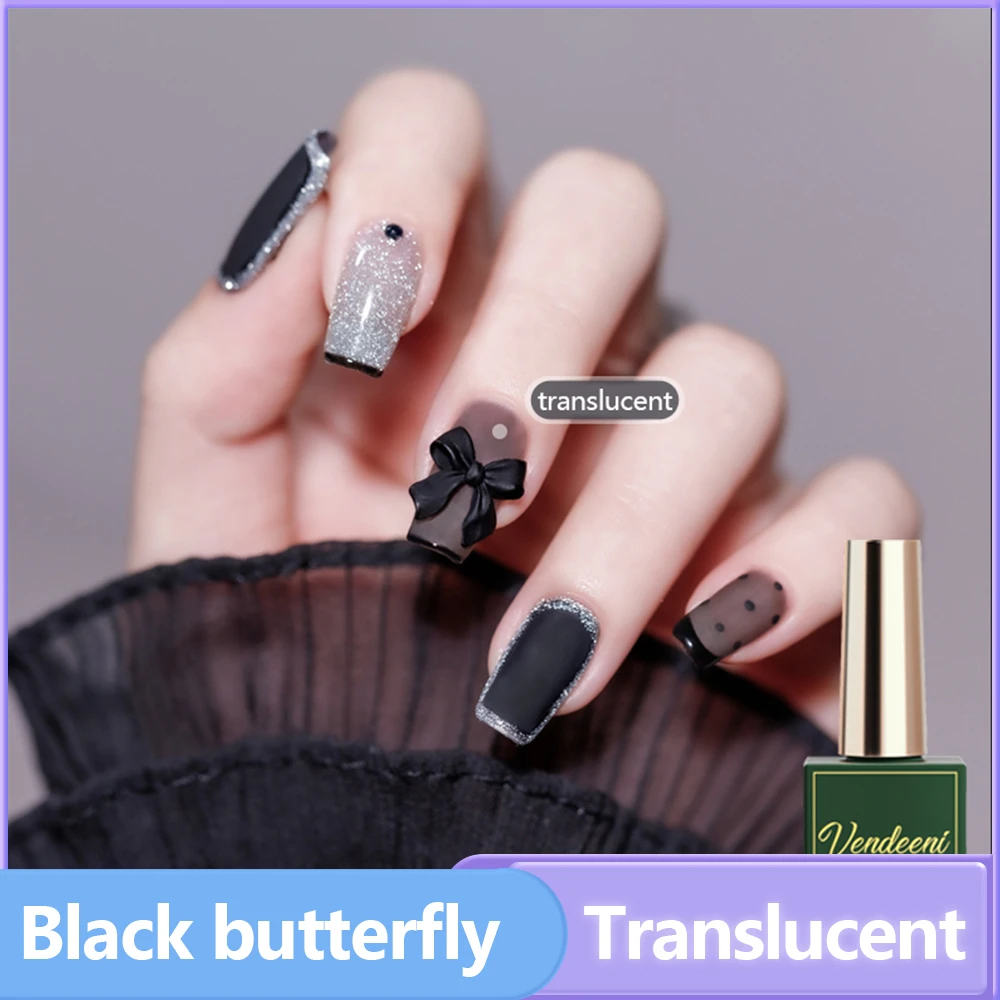 Ongle En Gel Cassé Au Milieu Verhéritage à Ongles Gel Noir Transparent Classique, Diamant Cassé,  N64.Pure, Semi continu, pour Nail Art, 15ml | AliExpress