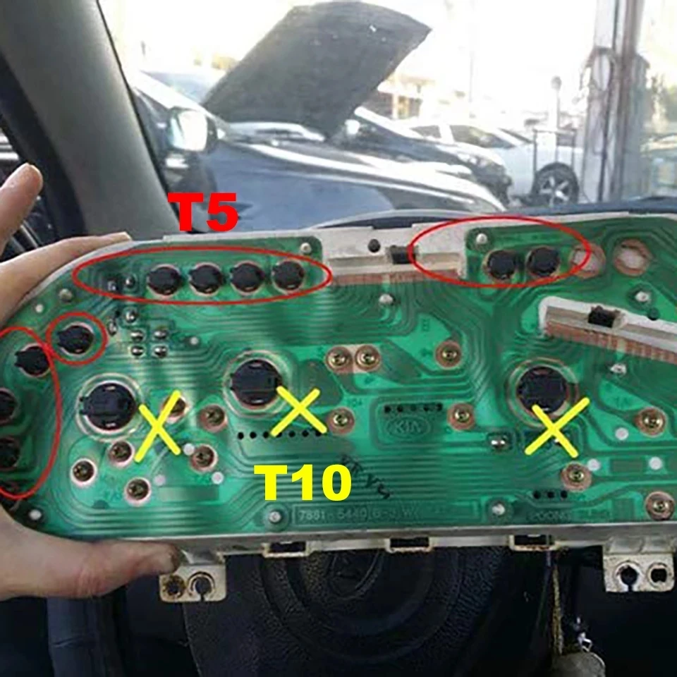 10pcs Signal Lamp T5 Led Twist Socket PC74 T10 Led W5W 174 PC194 Instrument Panel Cluster Socket Lamp Holder Base 192 168