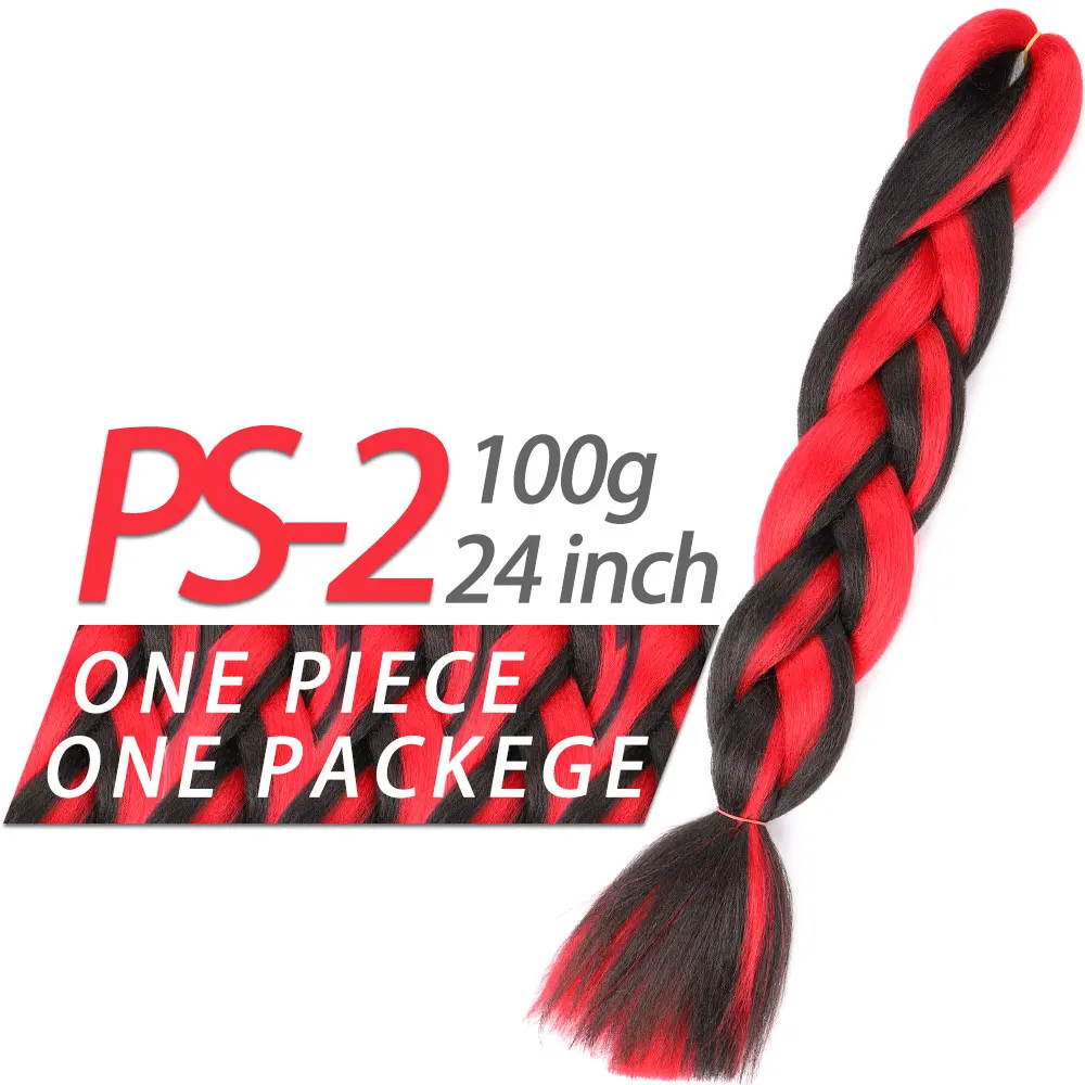 T1B/красный Pageup, 24 дюйма, 105 цветов, Длинные огромные волосы, вязанные крючком, косички, Омбре, косички, волосы, синие, розовые, серые, африканские синтетические волосы для наращивания - Цвет: T1B/красный