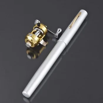 

Portable Pocket Telescopic Mini Fishing Pole Pen Shape Folded Fishing Rod With Reel Wheel