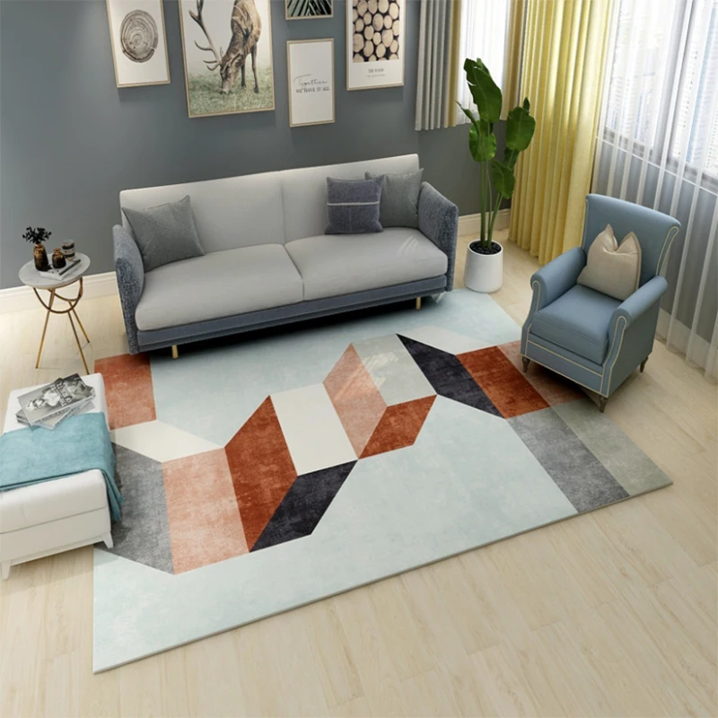 

ZDAAZV Modern Geometric Nordic Carpet for Living Room Non-slip Kids Play Parlor Mat Home Decor Tatami Area Rugs Floor Mat Tapete