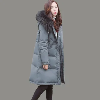 

Fur Collar Women's Exquisite Jacket 2020 Thick Winter Coat High Quality White Duck Down Coats Abrigo Mujer WXF142