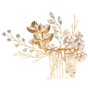 

Crystal Flower Leaf Hair Comb Wedding Party Prom Birdal Fashion Hair Jewelry