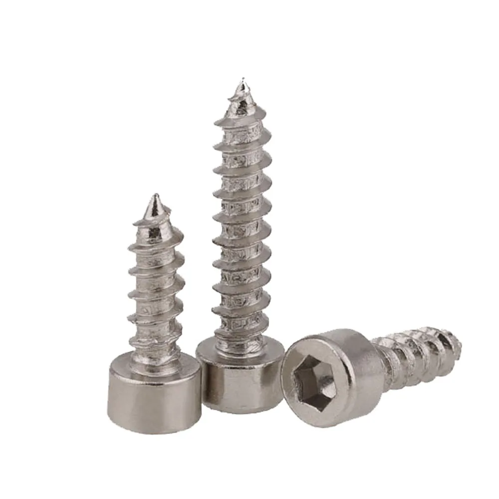 Wkooa Audio/Mold Screws Hex Socket Self Tapping Screws Nickel Plated