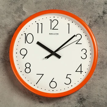 

Round wall clock "Akkurat", orange