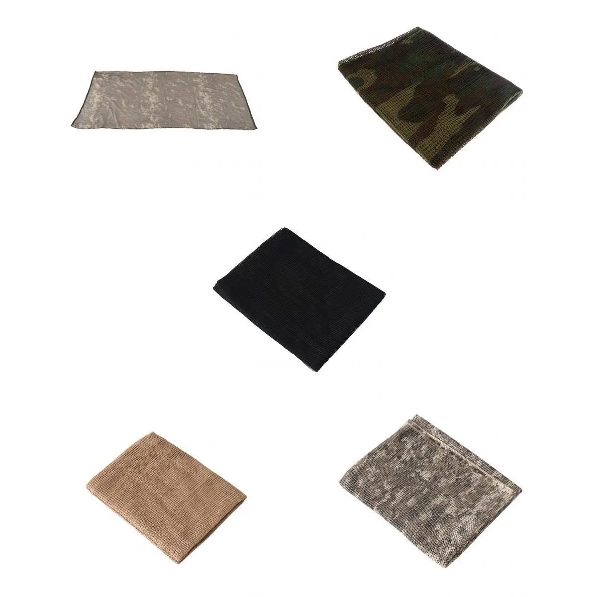 5pcs Scrim Net Commando Hunting Camouflage Face Veil Scarf Netting Camo