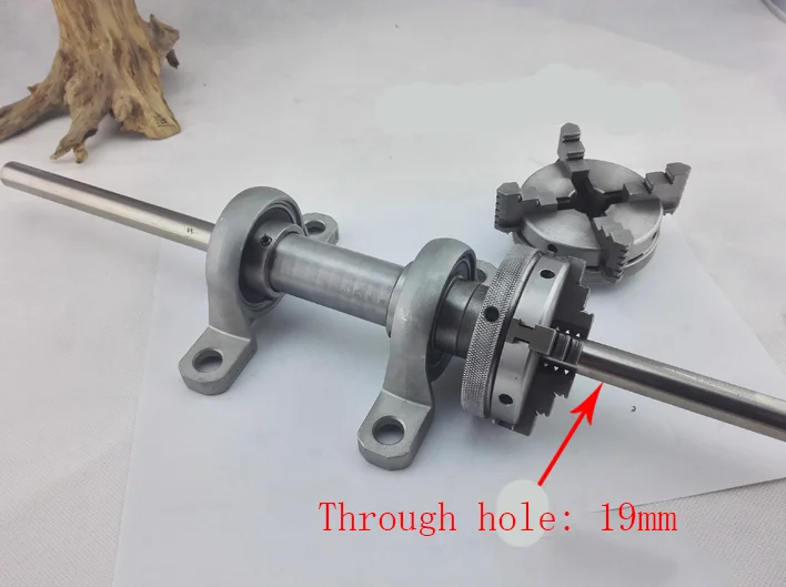

Lathe spindle 80, machine beads, round spindle parts woodworking, jaw / jaw chuck four through-holes: 19mm