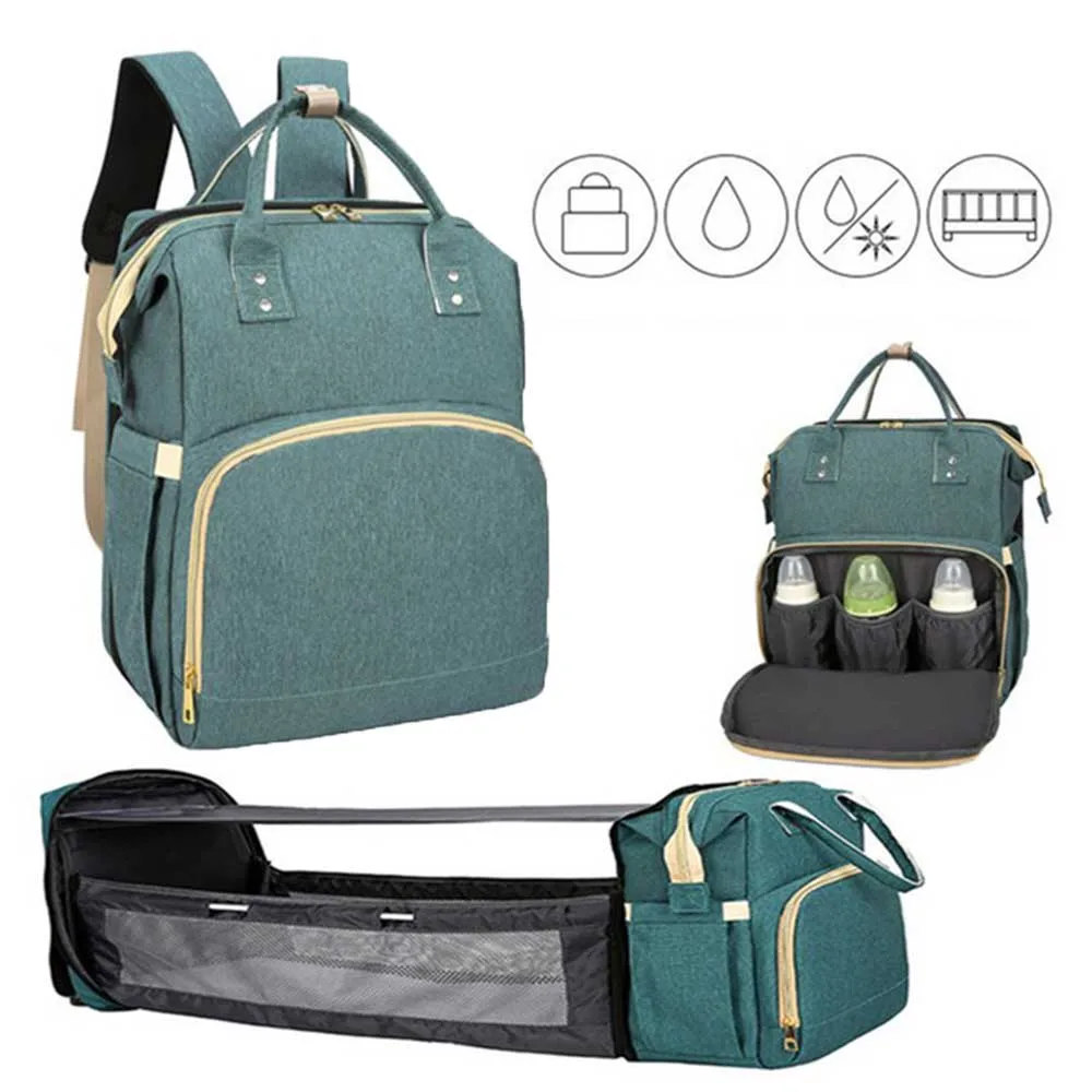 

Diaper Bag with Folding Bed Mummy Bag Baby Travel Portable Package Multi-function Large Capacity Mother Bag Out Crib