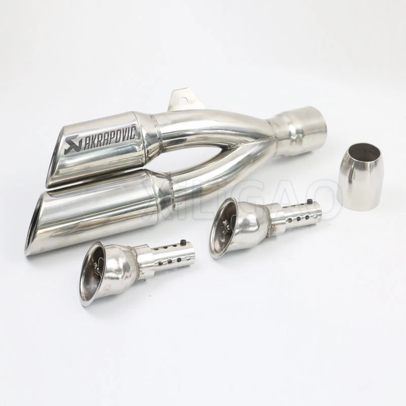 Универсальный мотоциклетный глушитель для Akrapovic выхлопной трубы двойной дБ убийца для YAMAHA msx125 gsr 600 trk502 Y15 R15 xj6 acerbis - Цвет: Laser C