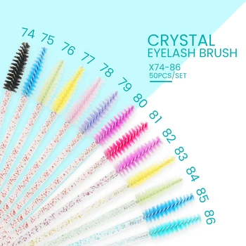 

50pcs Mascara Wands Disposable Crystal Eyelash Brush Disposable Mascara Wands Grafting Eyelash Curling Comb Beauty Makeup Tools
