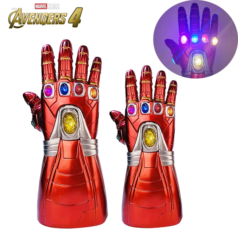 

Avengers 4 Endgame Iron Man Thanos Infinity Gauntlet Cosplay Arm PVC LED Nano Gloves Superhero Weapon Halloween Party Props