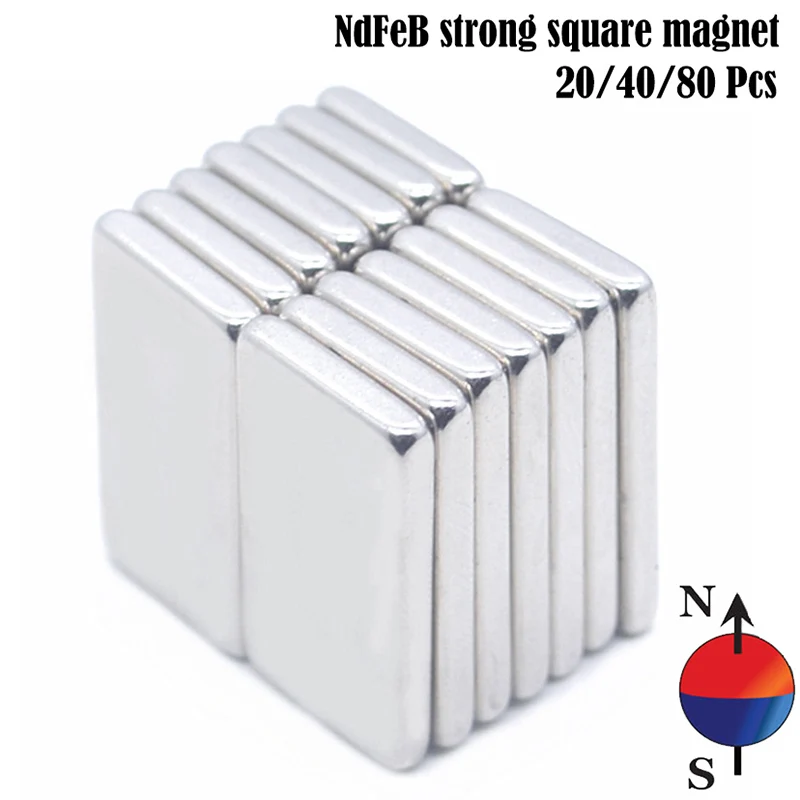 

80/40/20pcs N42 Super Strong Silver Block Square Rare Earth Neodymium Magnets 10 x 5 x 2mm Powerful Neodymium Magnet