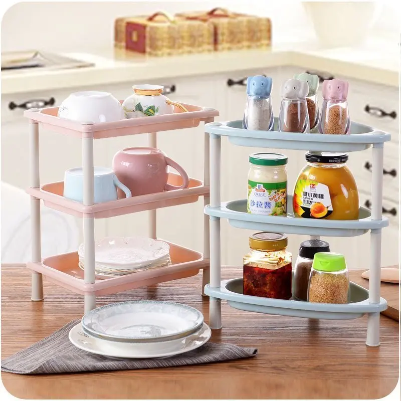 

Multifunctional 3-Layer Combination Kitchen Toilet Rack Bathroom Floor-Standing Plastic Storage Rack Organizer