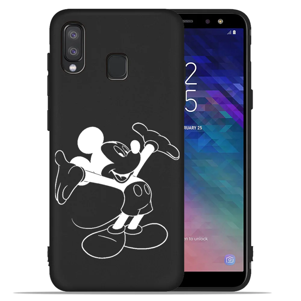 Черный ТПУ чехол для samsung Galaxy A7 A9 Coque Etui Микки Минни для samsung Galaxy A30 40 50 70 A6 A8 Plus A320 чехол - Цвет: 1