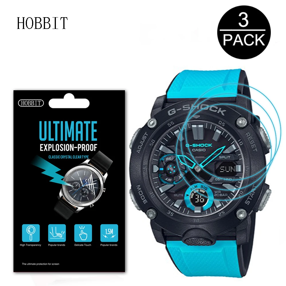 

3PCS Explosion-proof Protective Film For Casio G-SHOCK GA-2000 1A2PR 1A9PR 2APR 3APR 5APR LCD Clear Film Screen Protector Cover