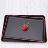 Japanese Tray Sushi Plate Melamine Imitation Porcelain Dinner Plate Rectangular Black Red Edge Hotel Guest Room Storage Tray 3